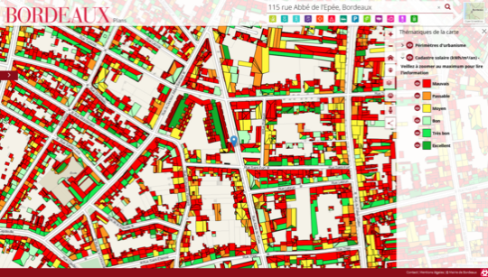 Cadastre solaire Bordeaux